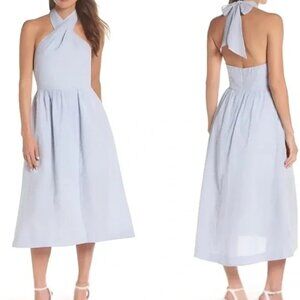 J. Crew Light Blue Halter Midi Dress